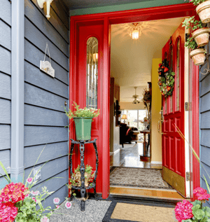 Impress Your Guests With These Exterior Entry Designs Red Door image