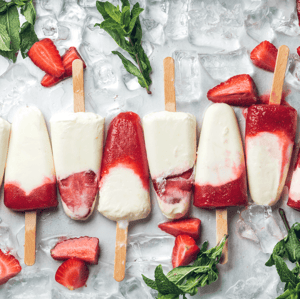 DIY Popsicles Cool Treats Strawberry Yogurt Ice Cream Image
